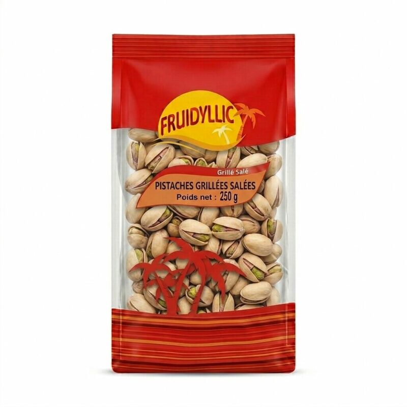 Pistaches coques grillées salées