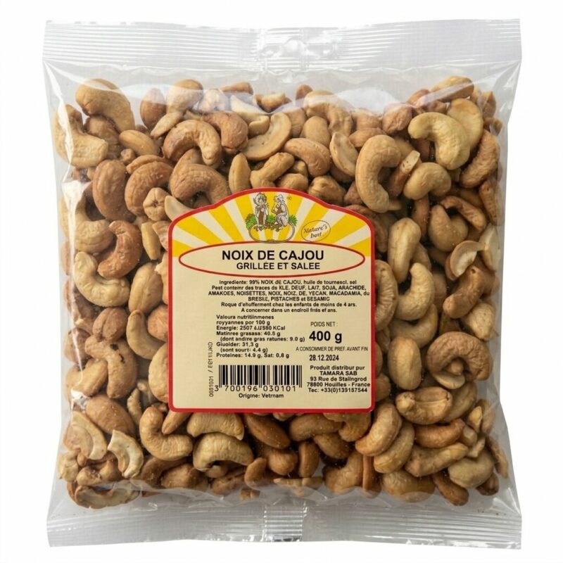 Noix de cajou grillées salées
